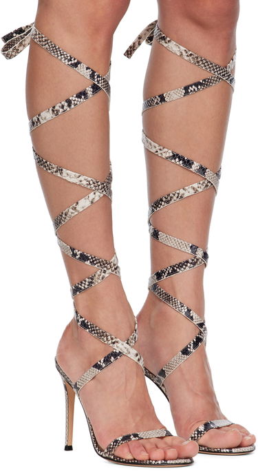 Starostlivosť o obuv Gianvito Rossi Gianvito Rossi Borneo Lace-Up Heeled Sandals Béžová | G32325.15RIC.BON, 3