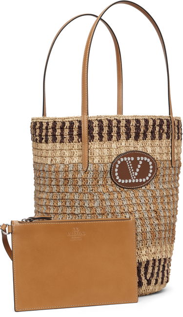 Tote bag Valentino Garavani VLogo Signature Studded Raffia Bucket Bag Rôznofarebný | 7W2B0R37CFS, 1