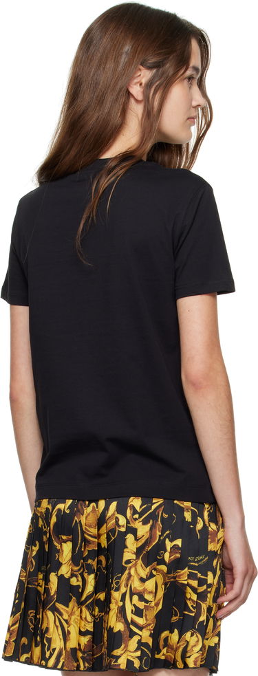 Tričko Versace Versace Jeans Couture Cotton Jersey T-shirt with Baroque Print Čierna | E79HAHE06_ECJ00E, 2