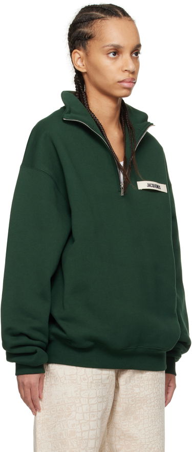 Sveter Jacquemus Jacquemus Gros Grain Zipped-Rollneck Sweatshirt Zelené | 25E255JS283-2458, 1
