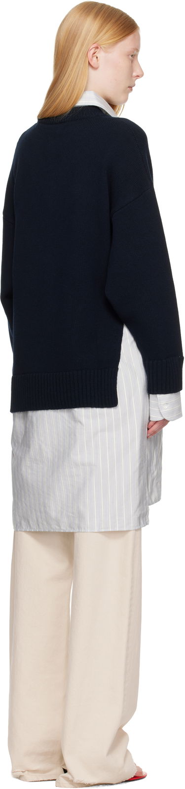 Sveter Stella McCartney Stella McCartney Crewneck Jumper Shirt Dress Navy | 6K10643S2583, 2