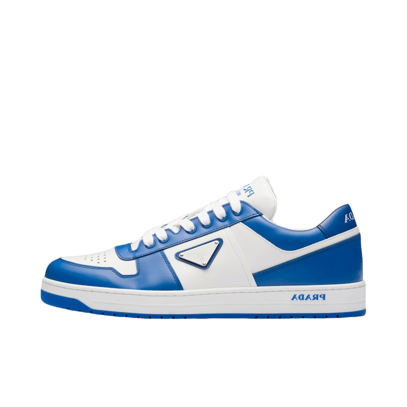 Tenisky a topánky Prada Downtown Low Top Sneakers Leather White Cobalt Blue Modrá | 2EE364_3LKG_F098Z