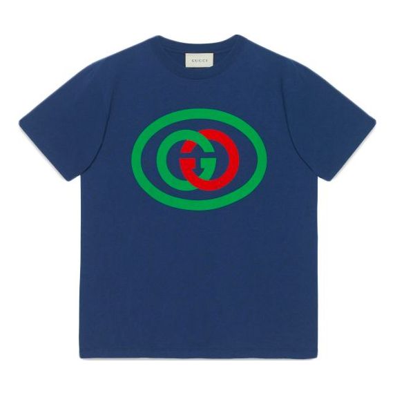 Tričko Gucci Interlocking GG Oversized T-Shirt Modrá | 565806-XJBAU-4397