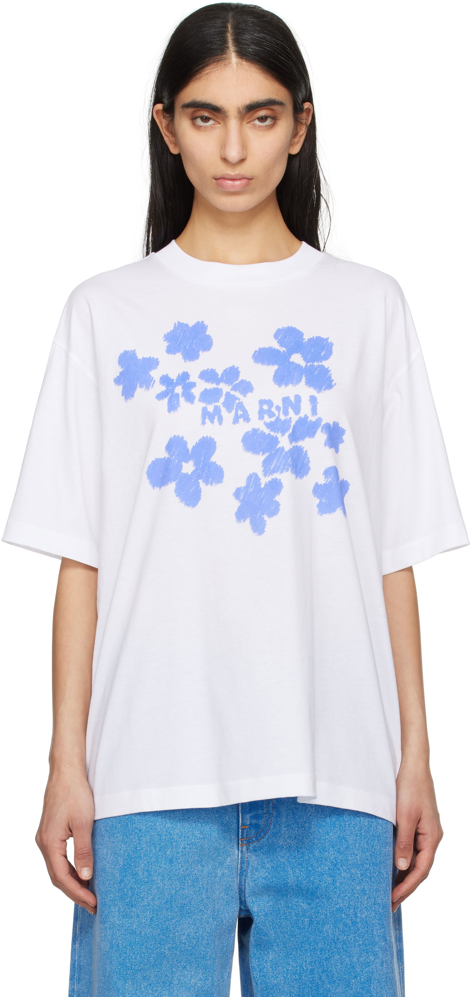 Tričko Marni Marni Daisy Garden Cotton T-Shirt Biela | THJET49P09 USCX40, 0