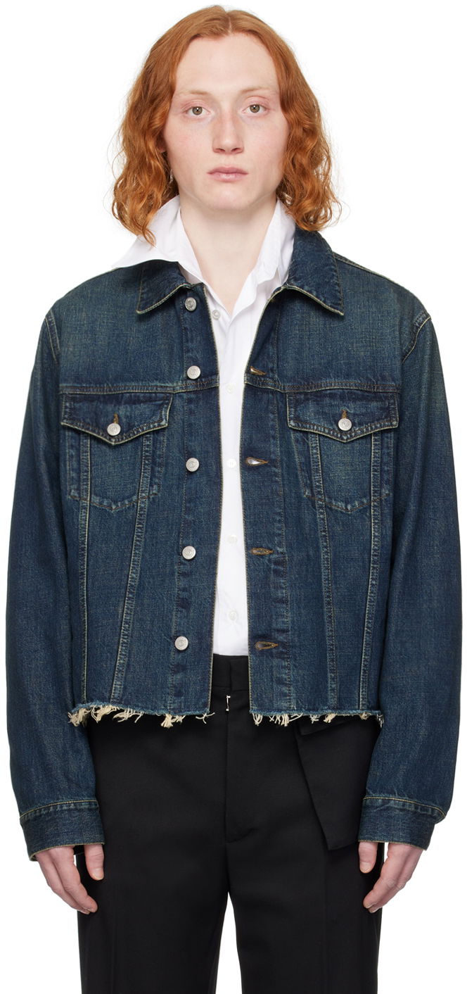 Bunda Maison Margiela MM6 Cropped Denim Jacket Navy | SH0AM0014 S30888, 0