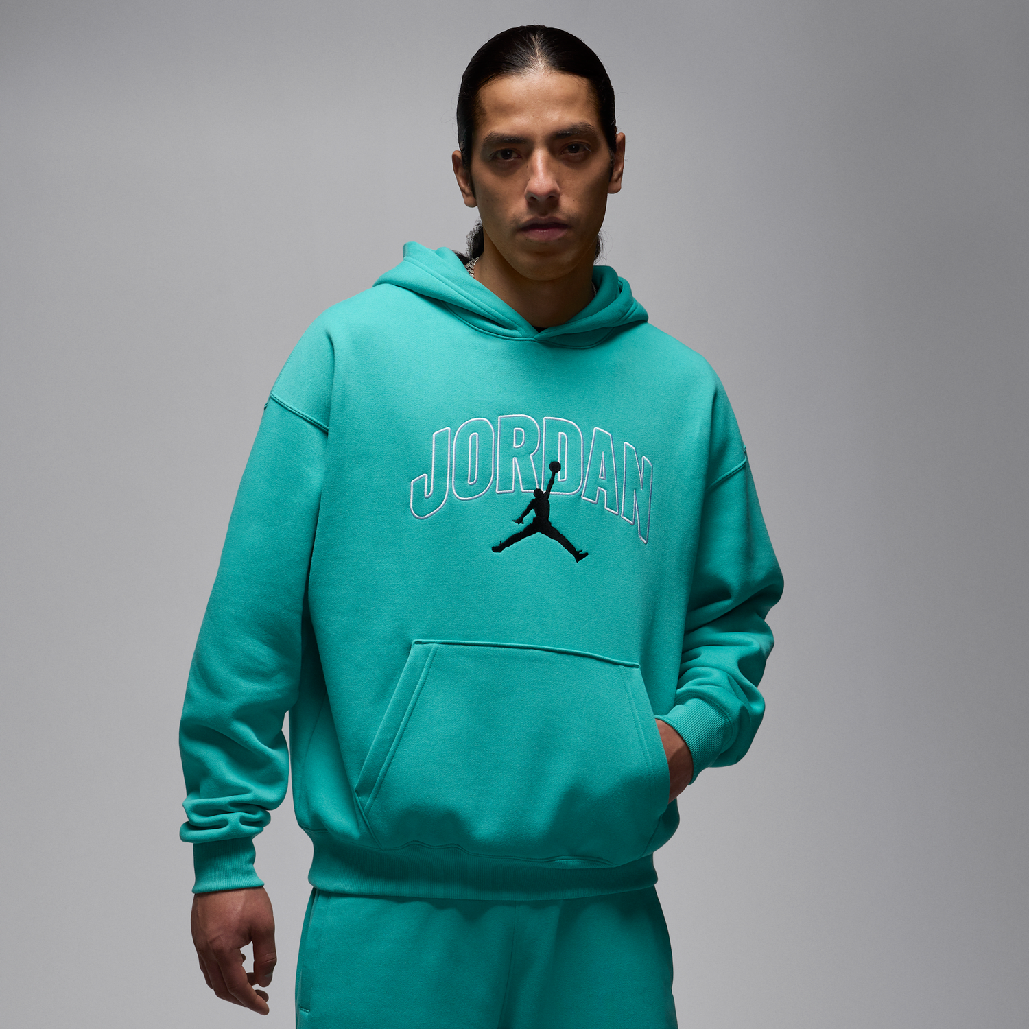 Mikina Jordan Jordan Brooklyn Fleece Relaxed Hoodie Tyrkysová | IB7241-392, 0