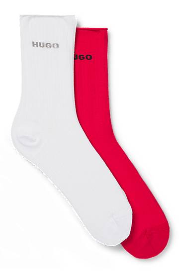 Ponožky BOSS Two-Pack of Quarter-Length Socks with Logo Biela | 50502080