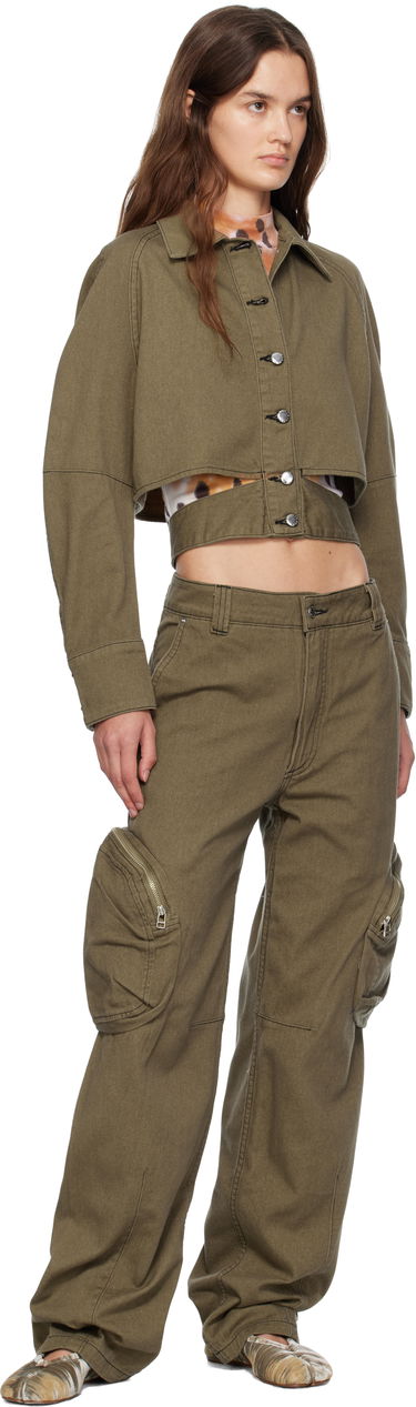 Bunda Eckhaus Latta Eckhaus Latta Ellipse Cropped Denim Jacket Zelené | 1121A-EL-PF25-E -, 3