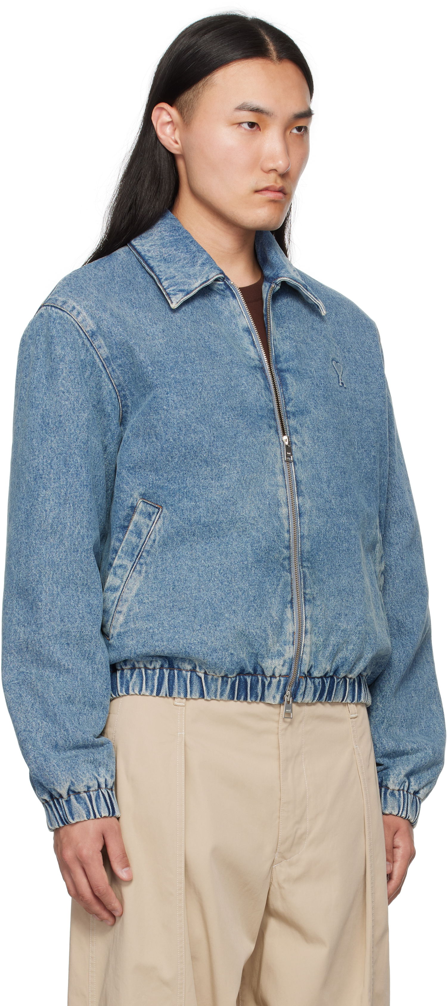 Bomber bunda AMI AMI Paris Ami de Coeur Denim Jacket Modrá | HJK043.DE0046, 1