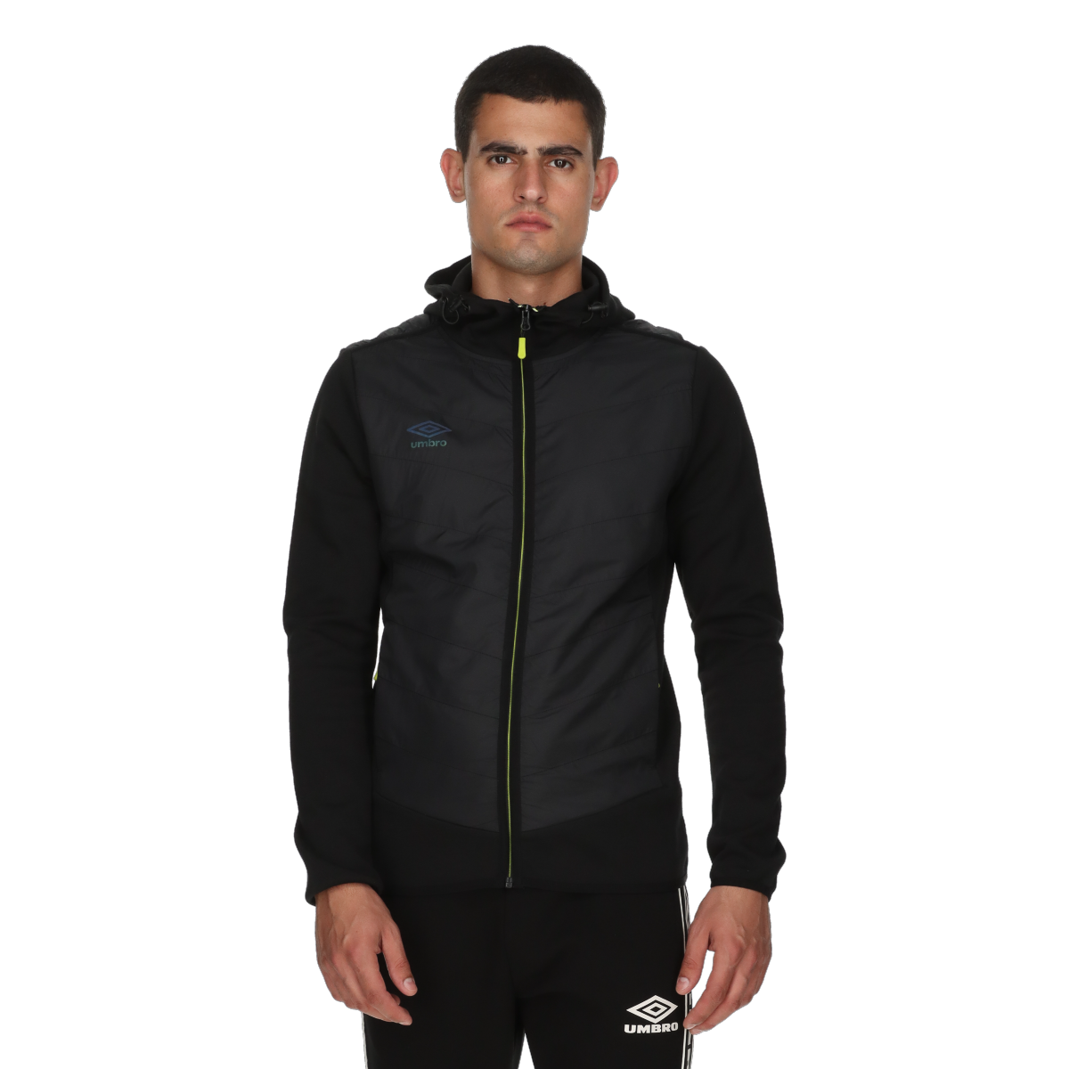 Bunda Umbro Hybrid Full-Zip Hooded Performance Jacket The Game Čierna | UMA253M613-01, 0