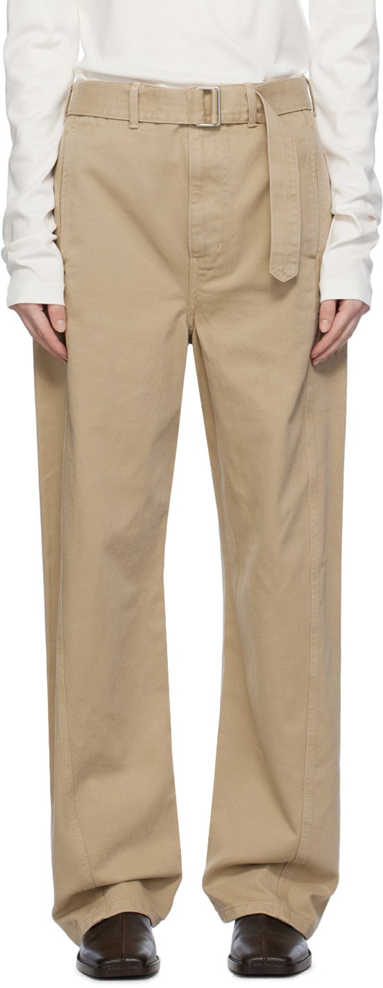 Cargo nohavice LEMAIRE Lemaire Exclusive Wide-Leg Trousers Béžová | PA326 LD1001, 0