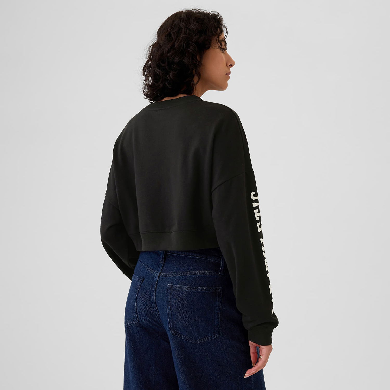 Oblečenie GAP Sweatshirt Crop Sweatshirt True Black L Zelené | 498952-02, 1