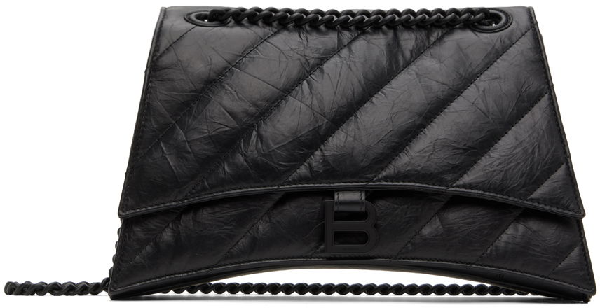 Taška cez rameno Balenciaga Medium Crush Chain Bag Čierna | 716393 210IY, 0