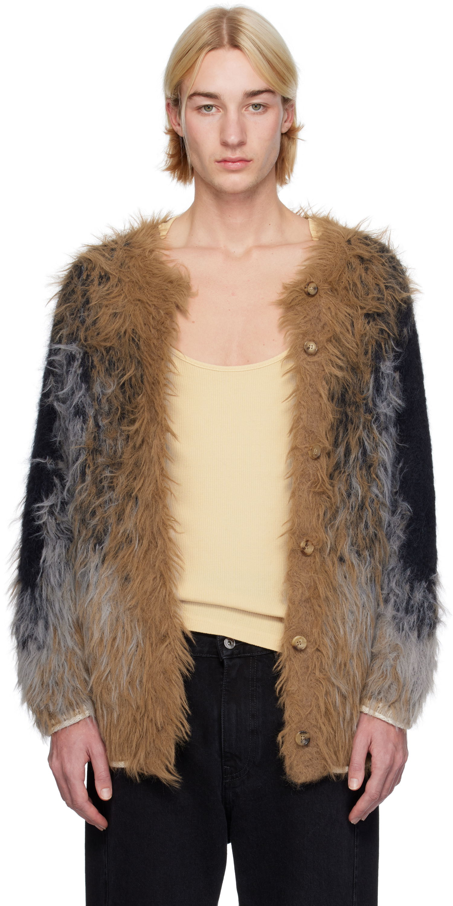 Sveter Y/PROJECT Gradient Hairy Cardigan Hnedá | 106CN003, 0