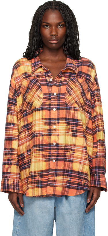 Košeľa R13 R13 Drop Neck Plaid Shirt Oranžová | R13WR015-R418B, 0