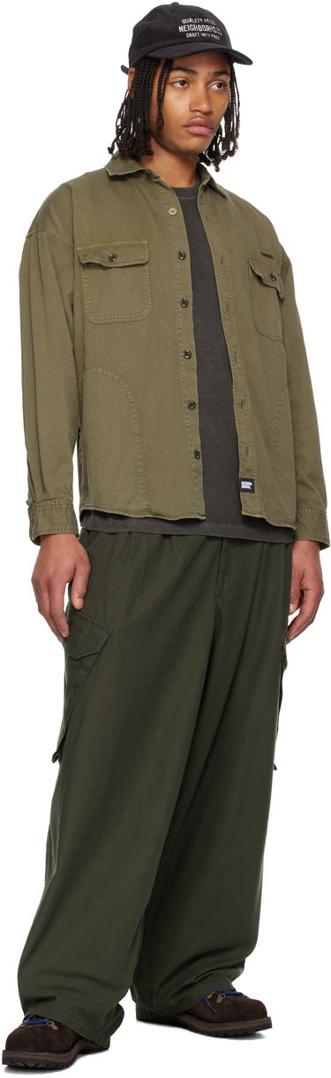 Košeľa Neighborhood Garment Dyed Utility Shirt Zelené | 252AQNH-SHM02, 3