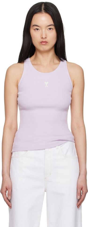 Tielko AMI AMI Paris Rib Tank Top Fialová | FTK160.JE0117, 0