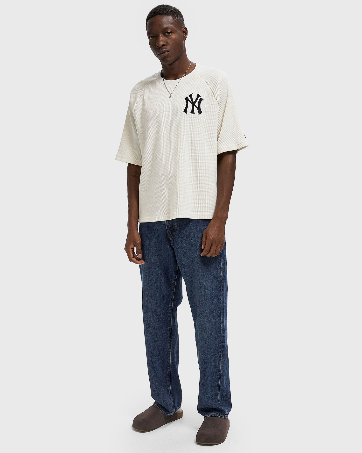 Tričko New Era New York Yankees Waffle T-Shirt Biela | 60684511, 1
