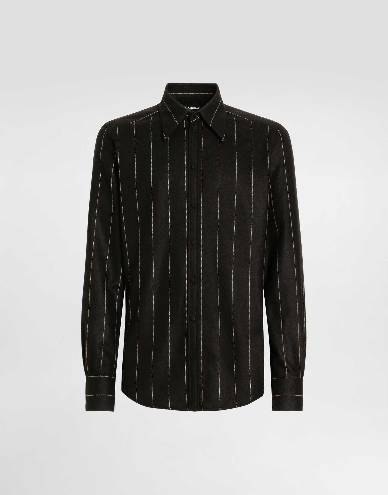 Košeľa Dolce & Gabbana Dolce & Gabbana Pinstriped Flannel Shirt Čierna | G5NP9TFRZAPS8051, 0