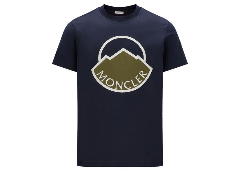 Tričko Moncler Mountain Logo T-shirt Navy | I10918C000488390Y778