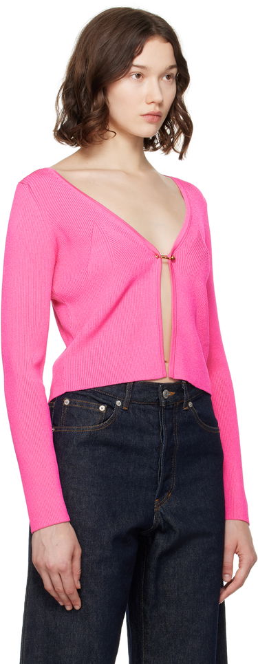 Sveter Versace Versace Safety Pin Ribbed Knit Cardigan Ružová | 1020887_1A12699, 1
