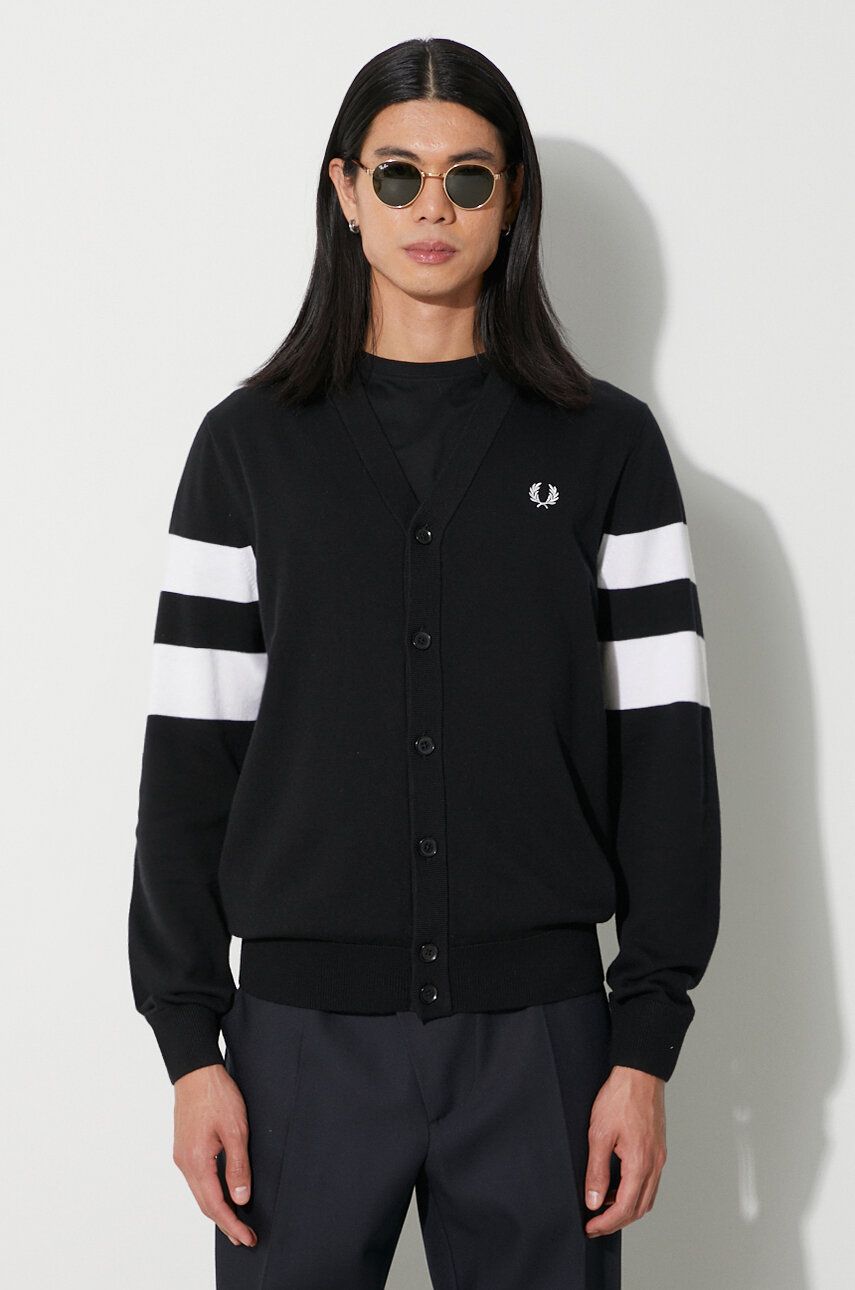 Sveter Fred Perry Striped Cardigan Čierna | K5534.102, 0