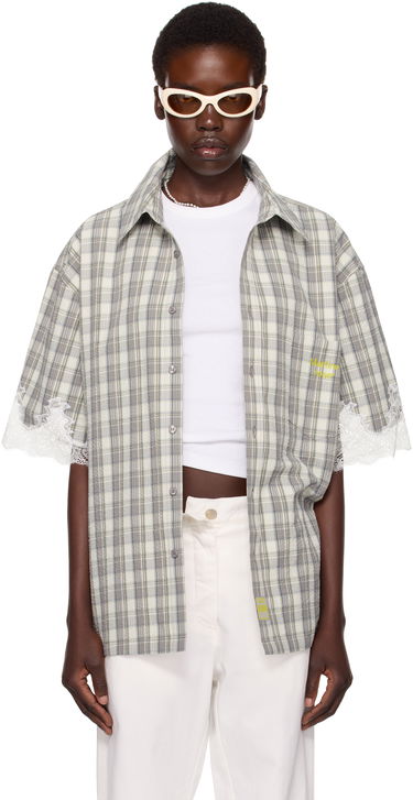 Košeľa Martine Rose Martine Rose Lace Trim Plaid Shirt Šedá | 478WS28044, 0