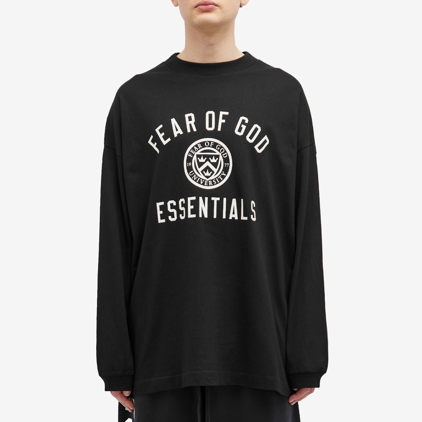 ESSENTIALS Crest Logo Long Sleeve T-Shirt