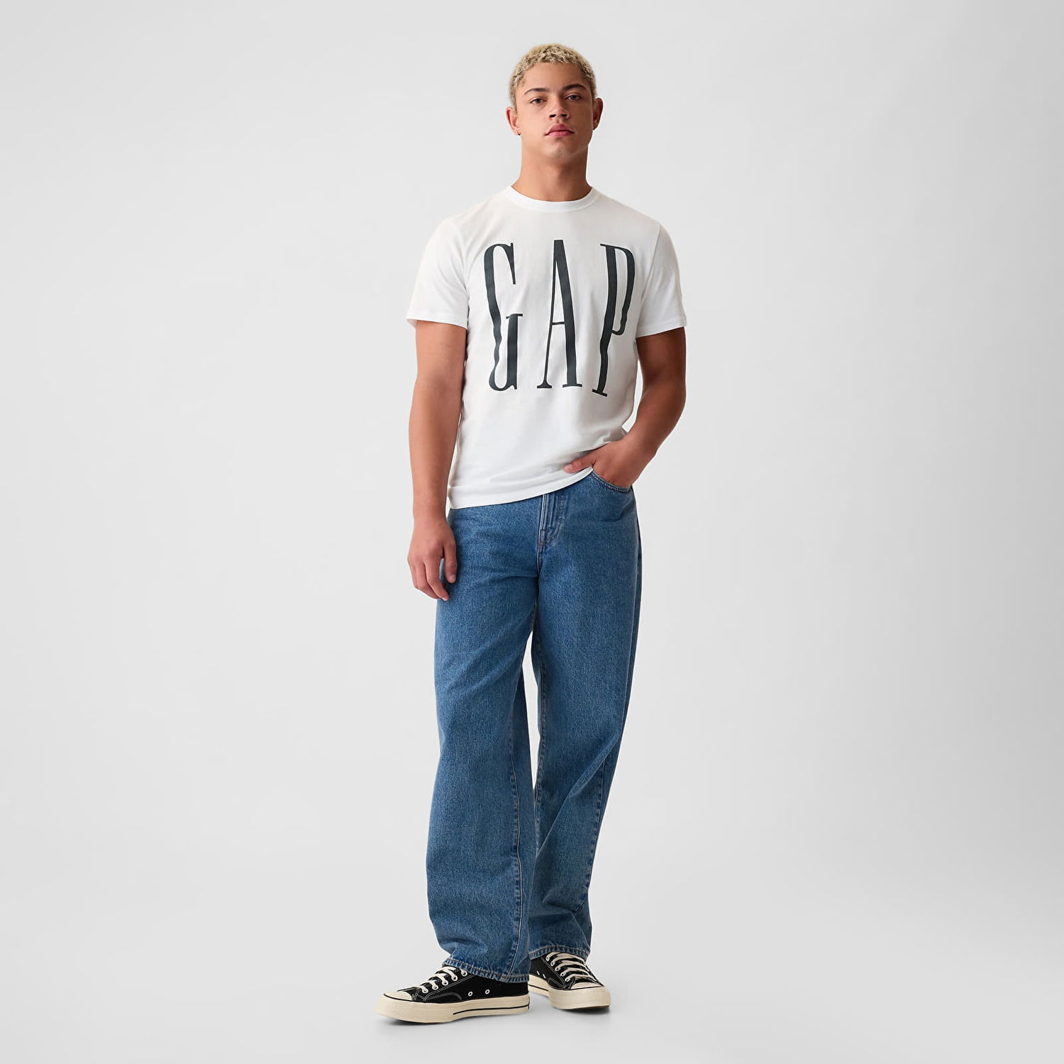 Tričko GAP Logo Tee White V2 Global Biela | 866774-01, 1
