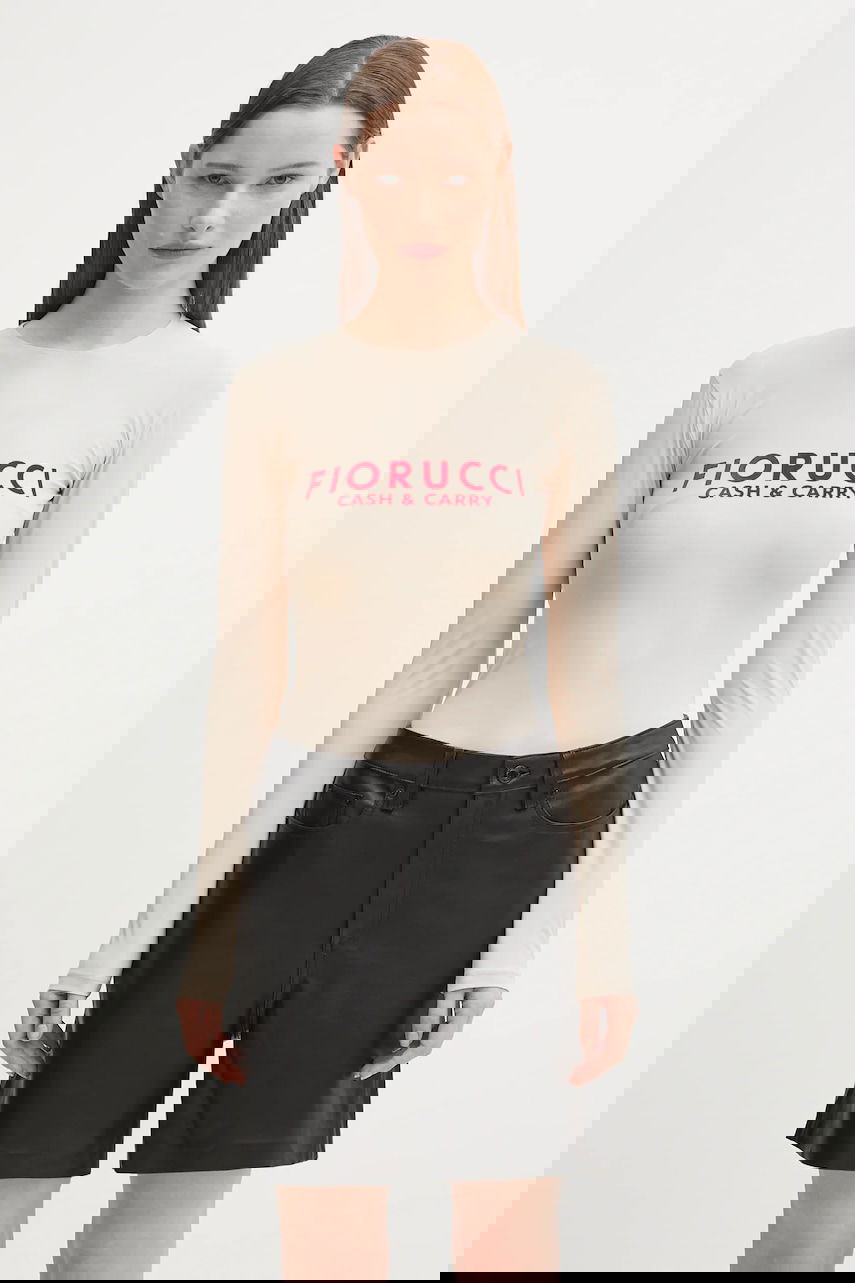 Tričko Fiorucci Fiorucci Cash & Carry Long Sleeve T-Shirt Béžová | W02FPTBO430LY01NA01, 0