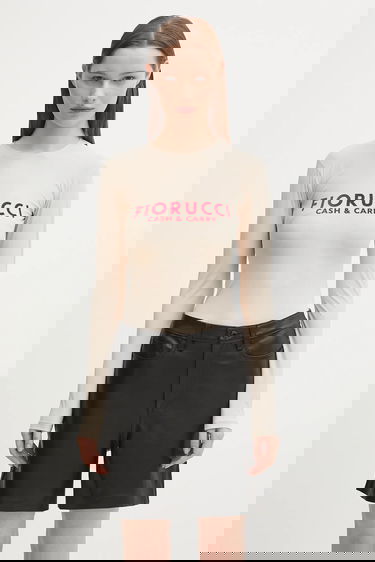 Tričko Fiorucci Fiorucci Cash & Carry Long Sleeve T-Shirt Béžová | W02FPTBO430LY01NA01, 0