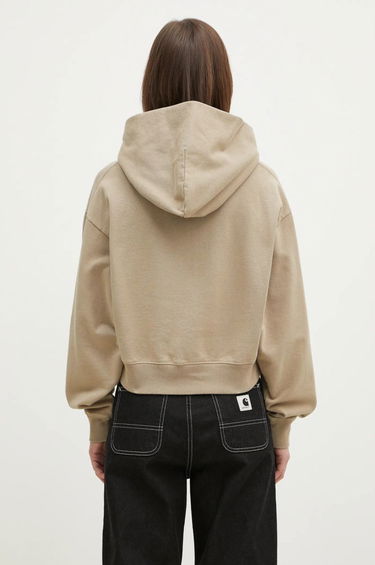 Mikina Sporty & Rich Sporty & Rich Vendome Script Embroidered Cropped Hoodie Béžová | ST074516232GY15, 2