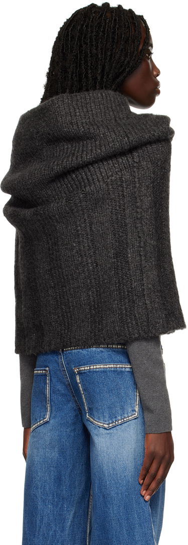 Sveter We11done We11done Cowl Neck Cropped Sweater Šedá | WD-KL3-22-630-W-CH, 2