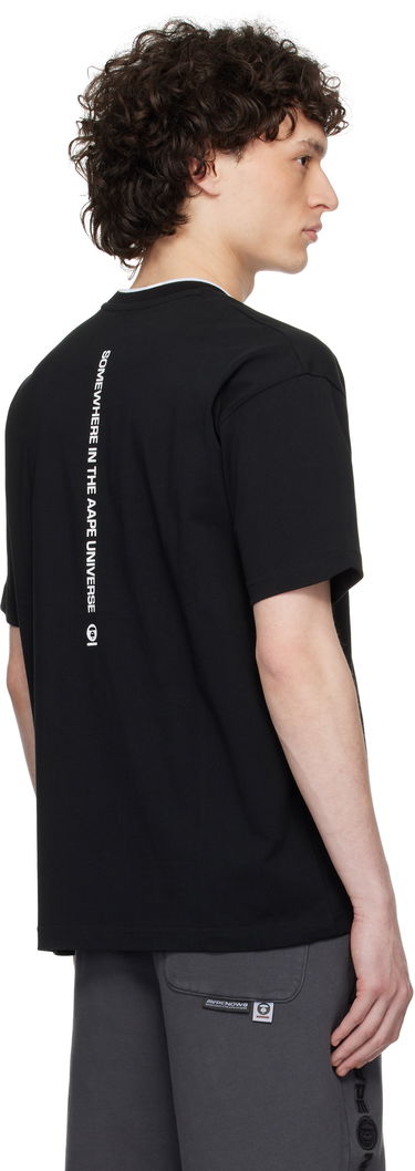 Tričko AAPE by A Bathing Ape AAPE by A Bathing Ape 'AAPE Now' Moonface Logo T-Shirt Čierna | AAPTEM1604XXNBKX, 2
