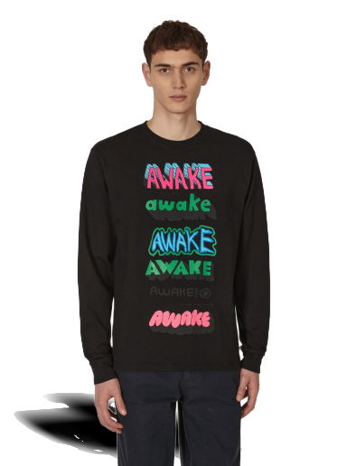 Tričko Awake NY Stefan Meier Printed Longsleeve T-Shirt Čierna | AWK-FW22-TS004 BLA