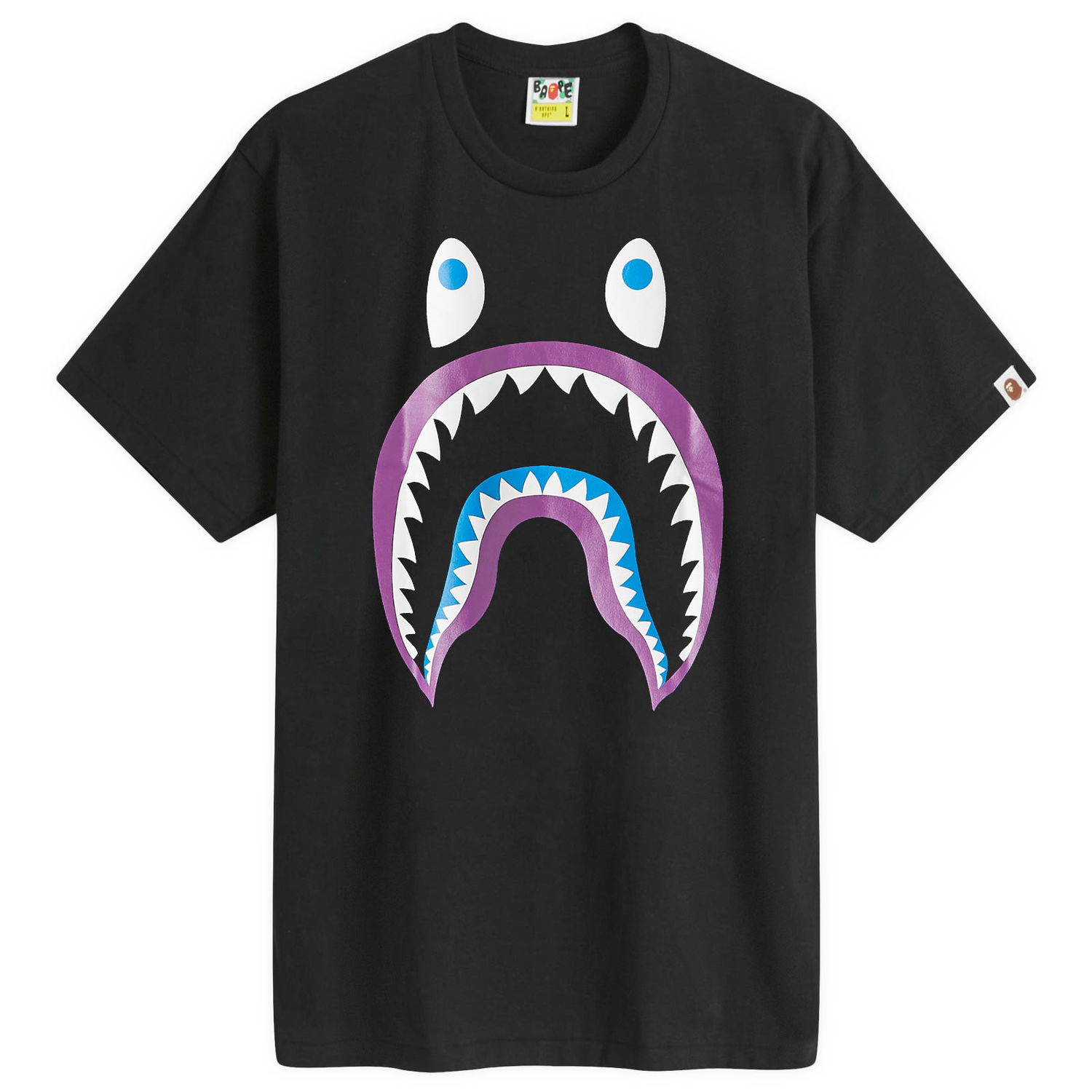 Tričko BAPE Colours Shark PONR T-Shirt Čierna | 001TEK301016M-BLK, 0