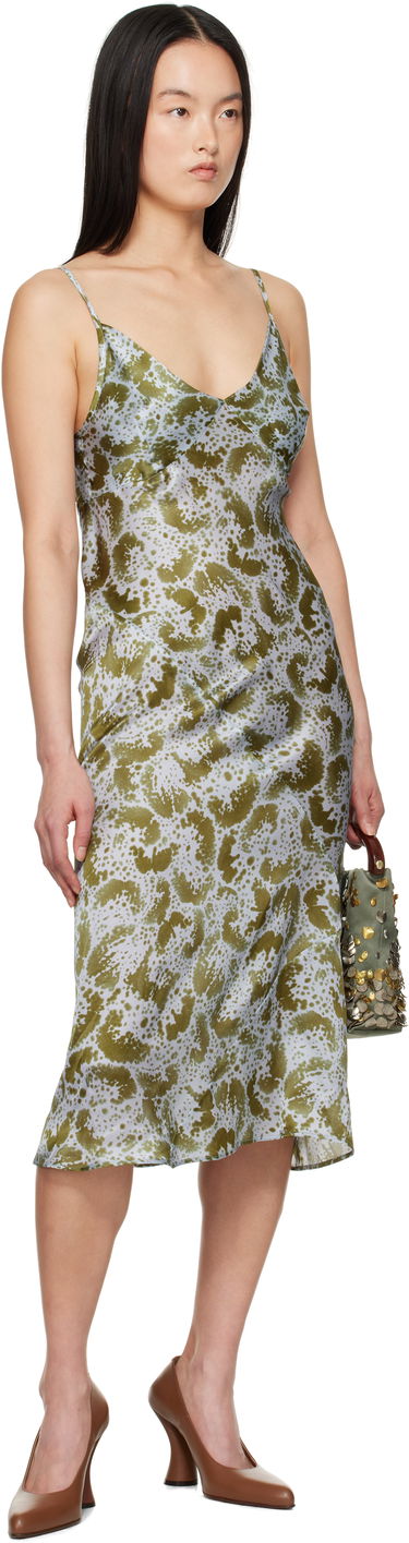 Šaty Dries Van Noten Dries Van Noten Silk Slip Midi Dress Zelené | 251-011000-1163, 3