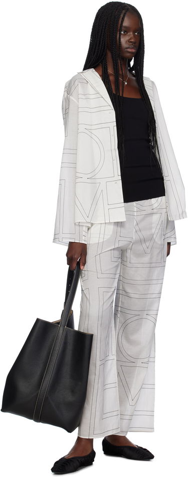 Košeľa TOTEME TOTEME Monogram Print Long Sleeve Shirt Biela | 243-WRT976-FB0239, 3