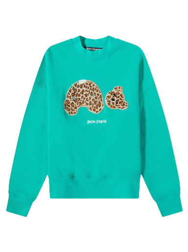 Mikina Palm Angels Leopard Kill The Bear Crew Sweat Zelené | PMBA026S22FLE0075760