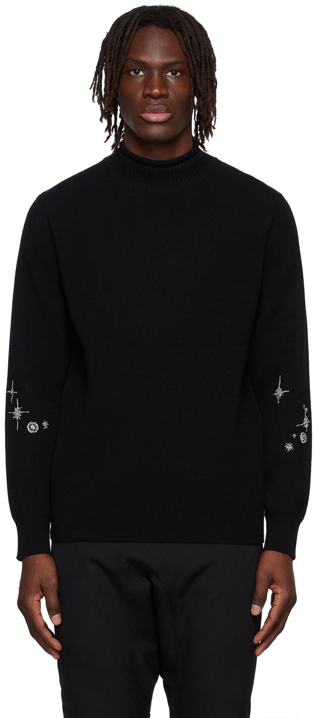 Sveter We11done Cashmere Star Embroidered Turtleneck Sweater Čierna | WD-KT1-22-646-U-BK, 0