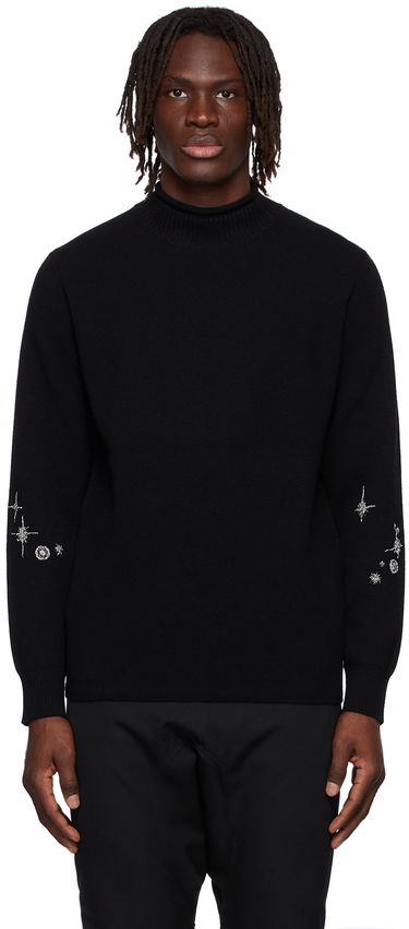 Sveter We11done Cashmere Star Embroidered Turtleneck Sweater Čierna | WD-KT1-22-646-U-BK, 0