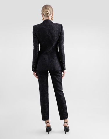 Bunda Dolce & Gabbana Dolce & Gabbana Turlington Single-Breasted Floral Jacquard Jacket Čierna | F29UCTGDCSSN0000, 2