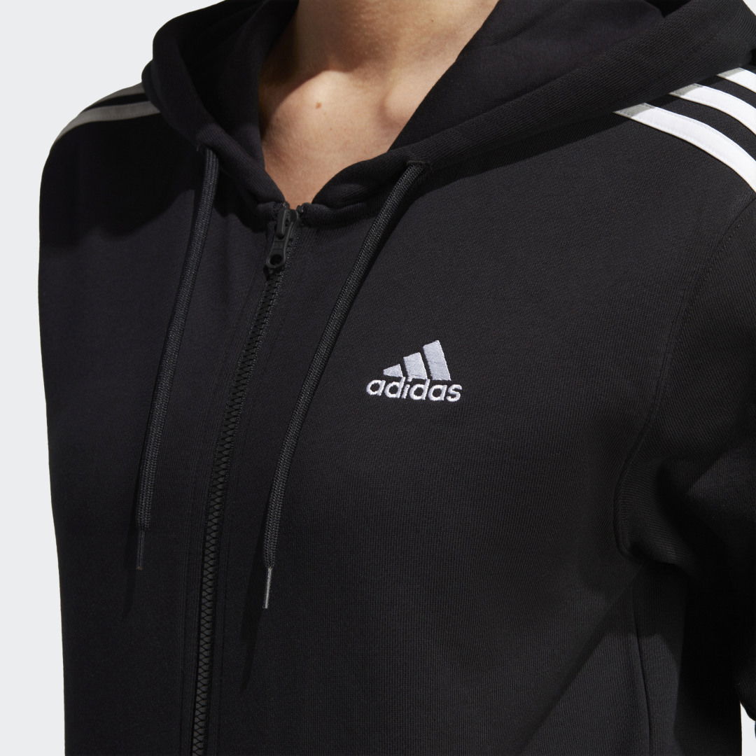 Essentials 3-Stripes French Terry Regular Full-Zip Hoodie