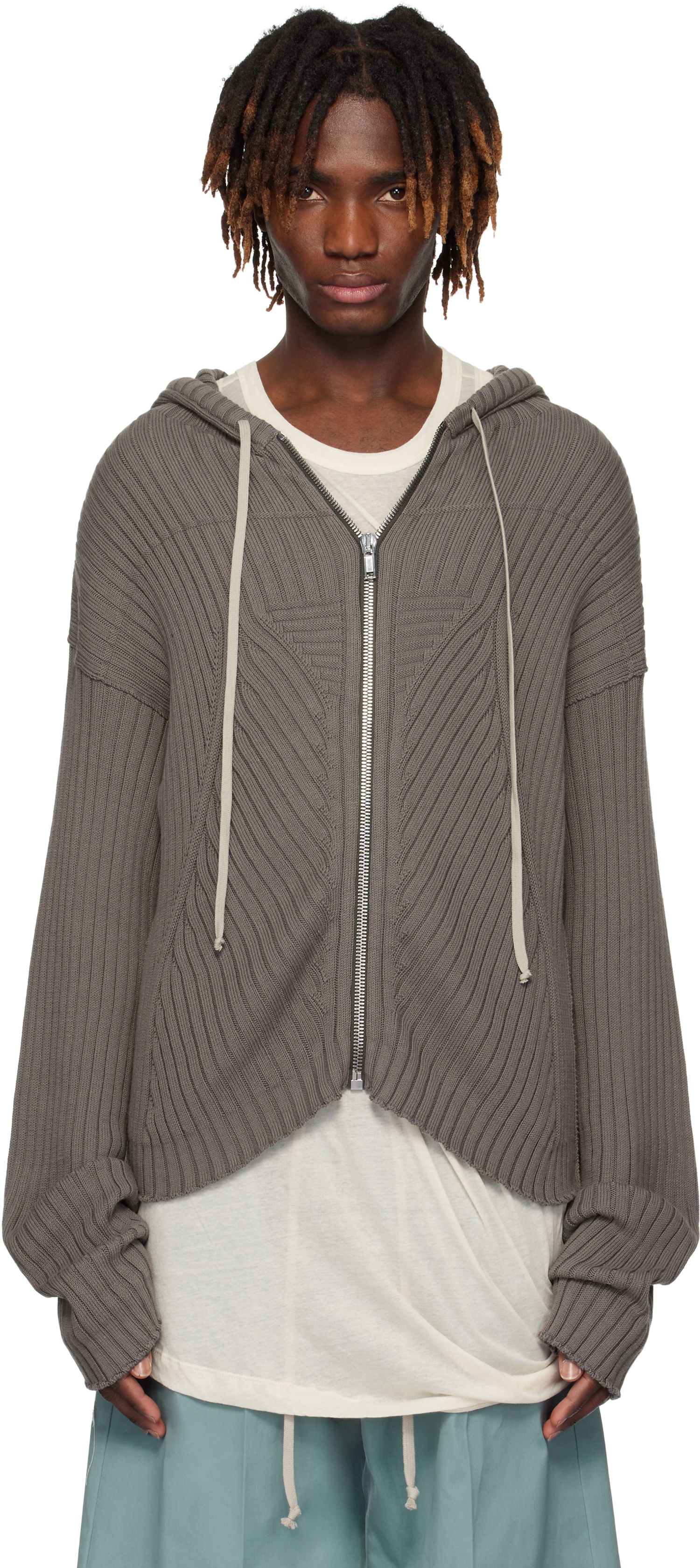 Mikina Rick Owens Rick Owens Hollywood Zip Hoodie Šedá | RU01E5614 KEC, 0