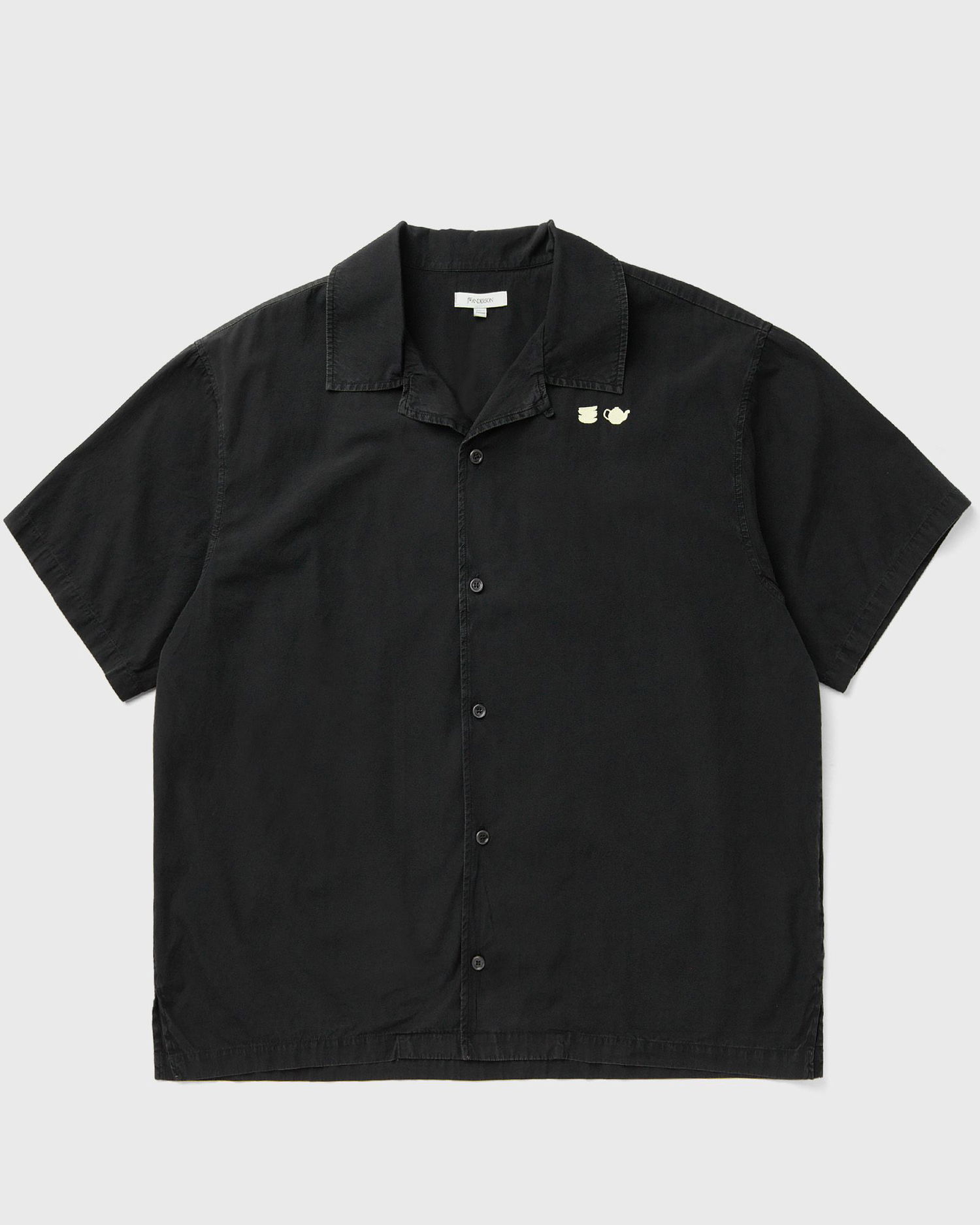 Košeľa JW Anderson Teacup and Teapot Embroidered Camp Collar Short Sleeve Shirt Čierna | SH0371-PG1823-781, 0