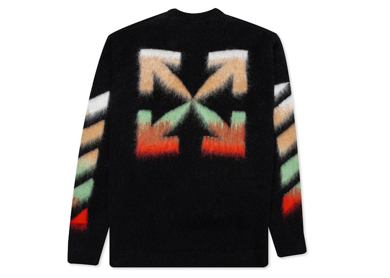 Sveter Off-White Diagonal Arrows Motif Sweater Čierna | OMHA036R21KNI0011084