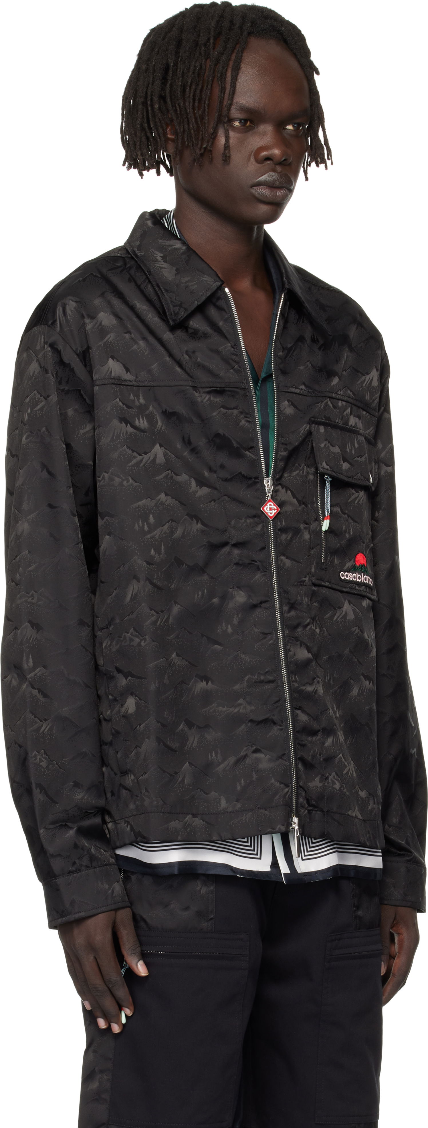 Bunda Casablanca Casablanca Mountain Camo Zip Jacket Čierna | MPF25-SH-183-01, 1