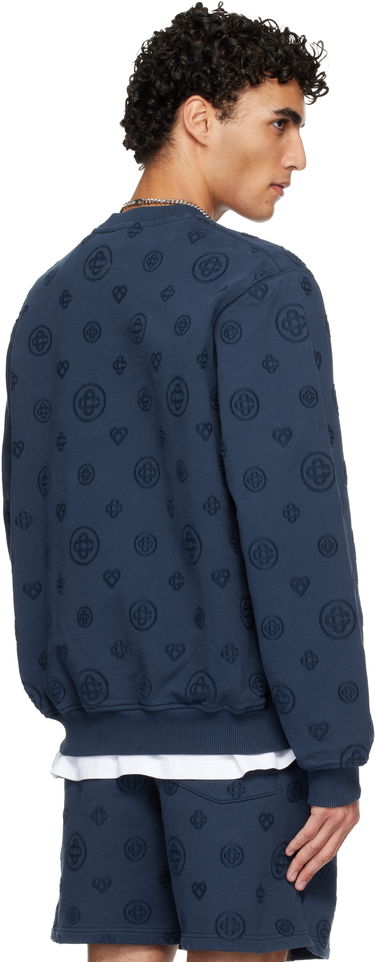 Mikina Casablanca Casablanca Applique Monogram Sweatshirt Navy | M-SP26-JTP-293-02, 2