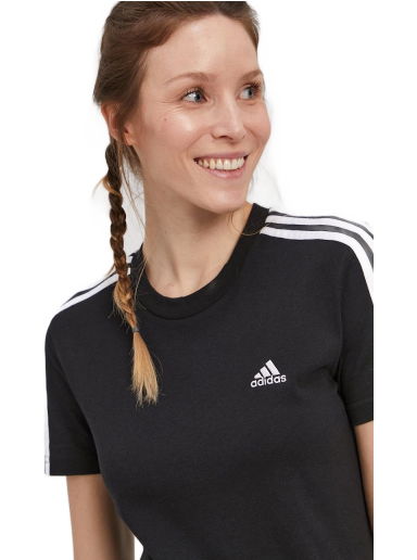 Tričko adidas Performance Sportswear Loungewear Essentials Slim 3-Stripes Čierna | GL0784