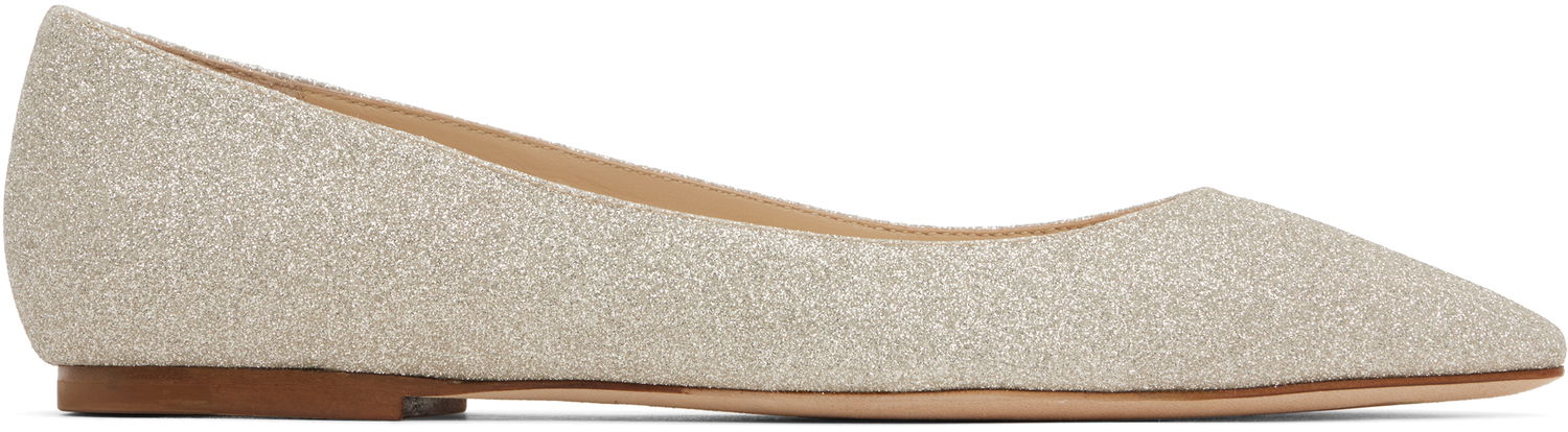 Doplnky Jimmy Choo Jimmy Choo Romy Glitter Ballerina Flats Béžová | ROMY FLAT DGZ, 0